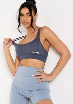 Luella Navy Missy Sport Back Detail Gym Crop Top^Missy Empire Shop