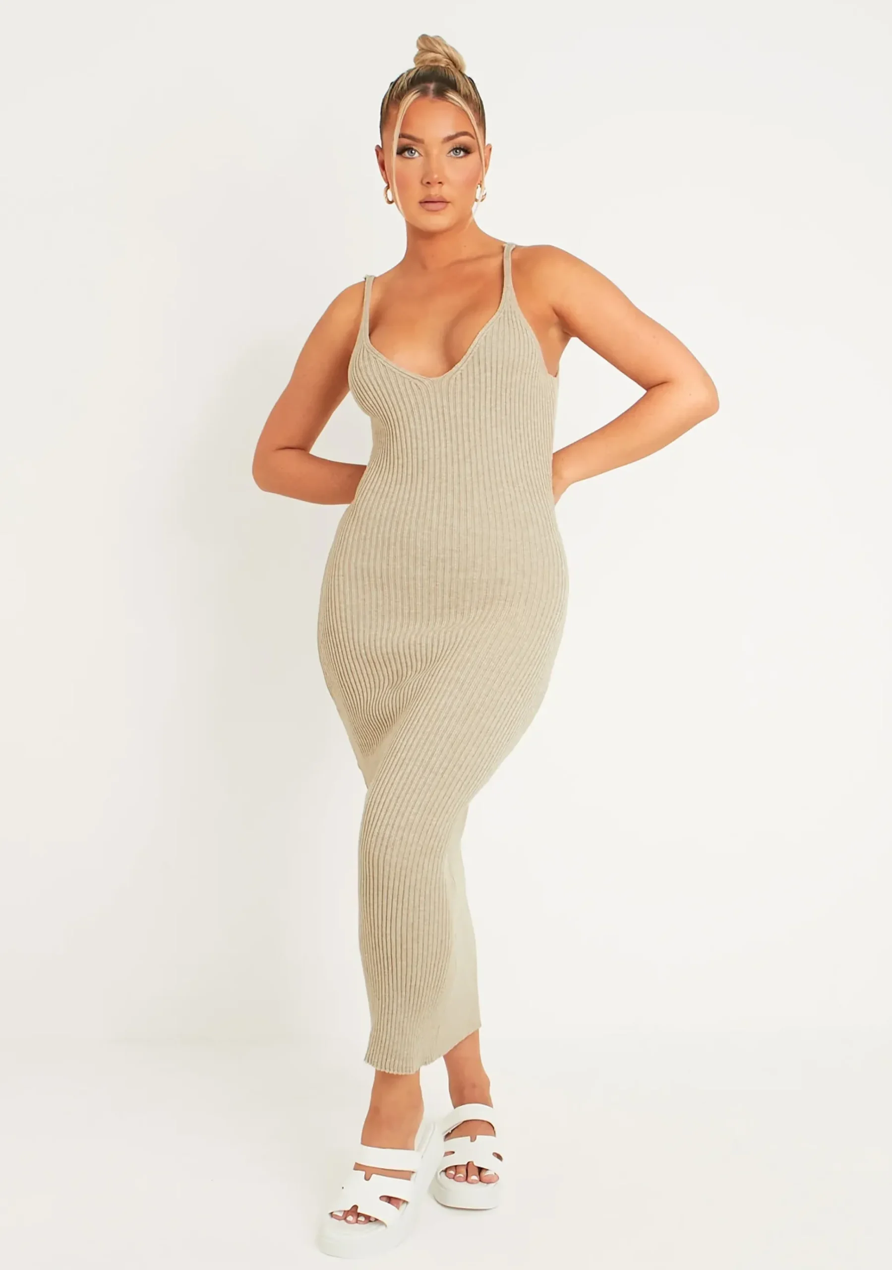 Cheap Luella Stone Rib Knit Midi Dress Women Dresses