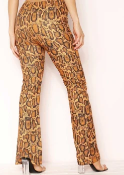 Hot Lynda Orange Snake Print Trousers Women Trousers
