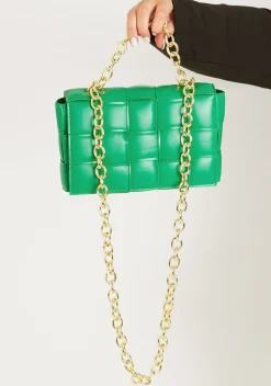 Sale Mabel Green Woven Chain Detail Shoulder Bag Women Bags & Purses