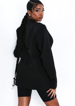 Mae Black Oversized Boyfriend Blazer^Missy Empire Flash Sale