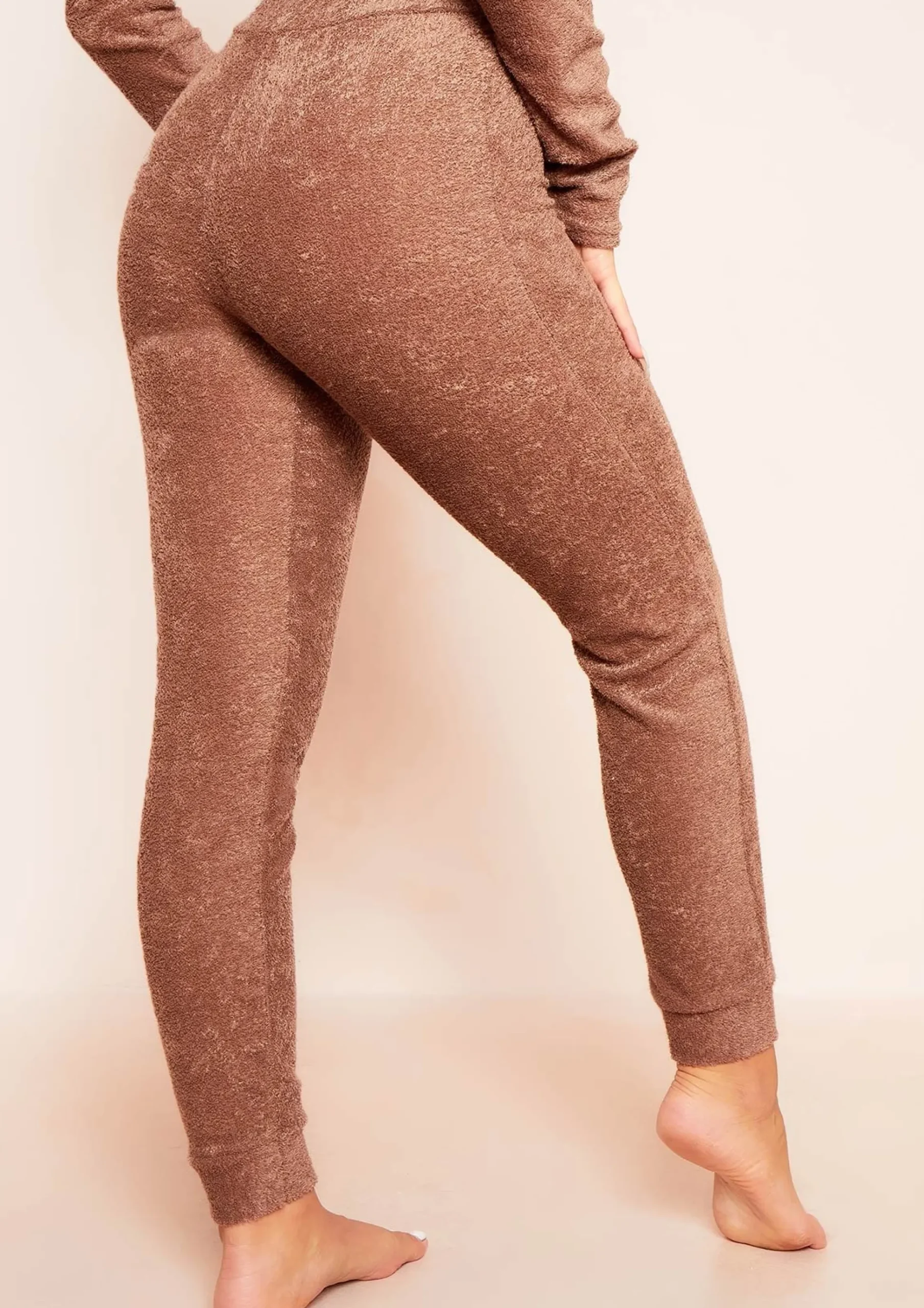 New Maia Mocha Soft Towelling Joggers Women Loungewear