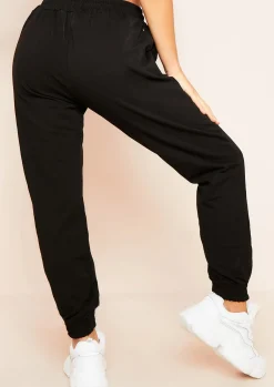 Best Sale Marie Black Drawstring Casual Joggers Women Loungewear