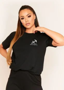 Marisol Black Sagittarius Horoscope T-Shirt^Missy Empire Outlet
