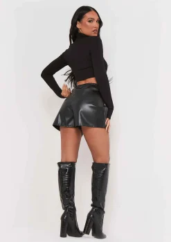 Marlie Black Wrap Over Crop Top^Missy Empire Outlet