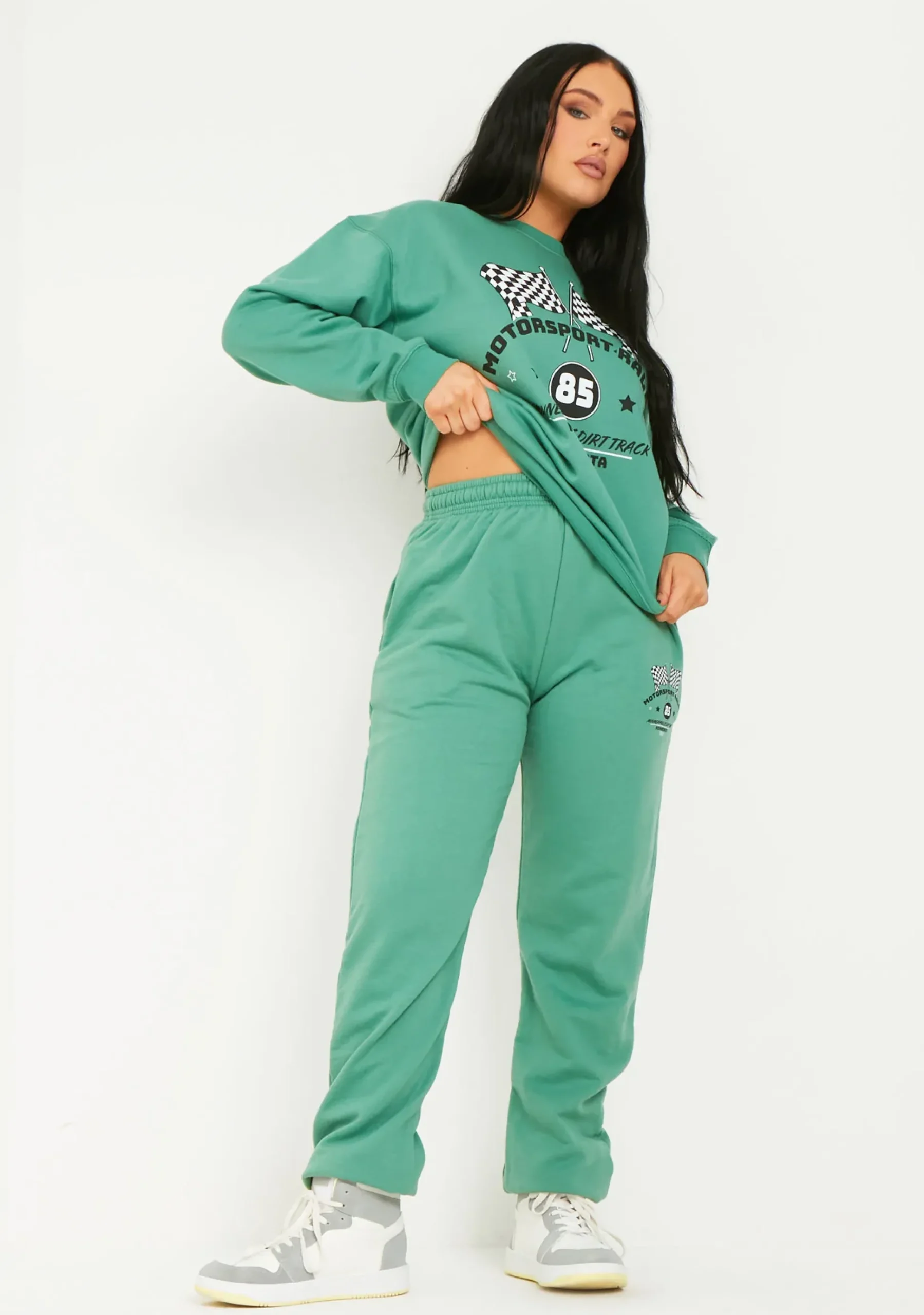 Flash Sale Marnie Washed Green Motocross Jogger Women Tracksuits