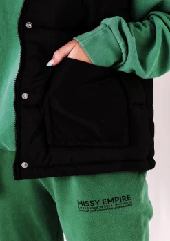 Mary Black Pocket Detail Sleeveless Padded Gilet^Missy Empire Cheap