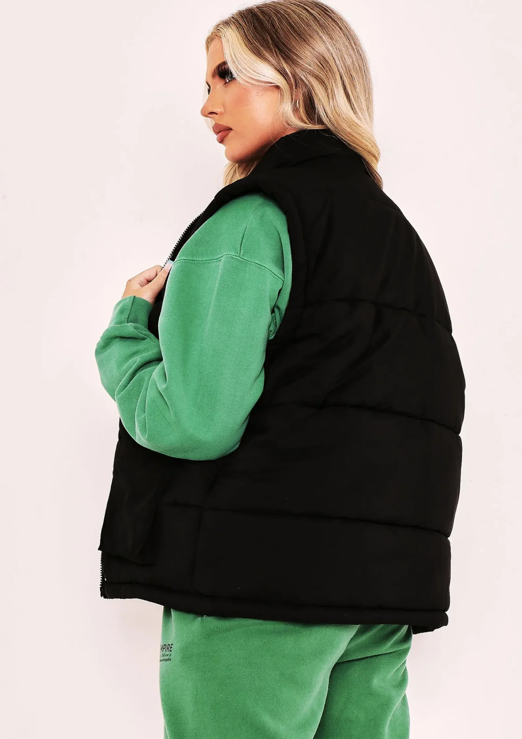 Mary Black Pocket Detail Sleeveless Padded Gilet^Missy Empire Cheap