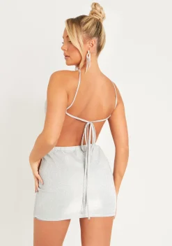 Maryse Silver Glitter Bandana Top^Missy Empire Best Sale