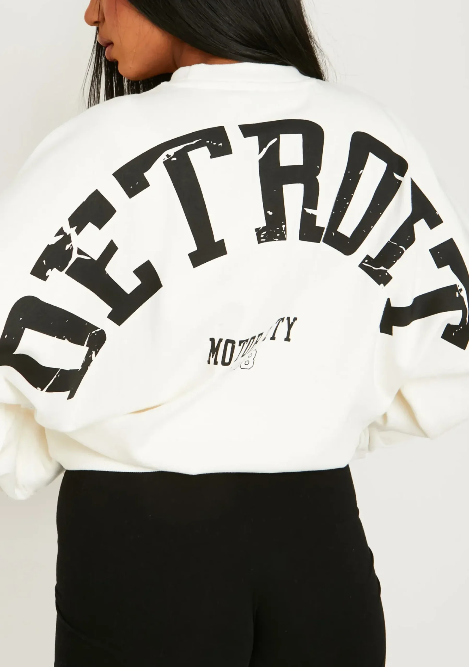 Online Maxine White Detroit Printed Oversized Sweater Women Loungewear