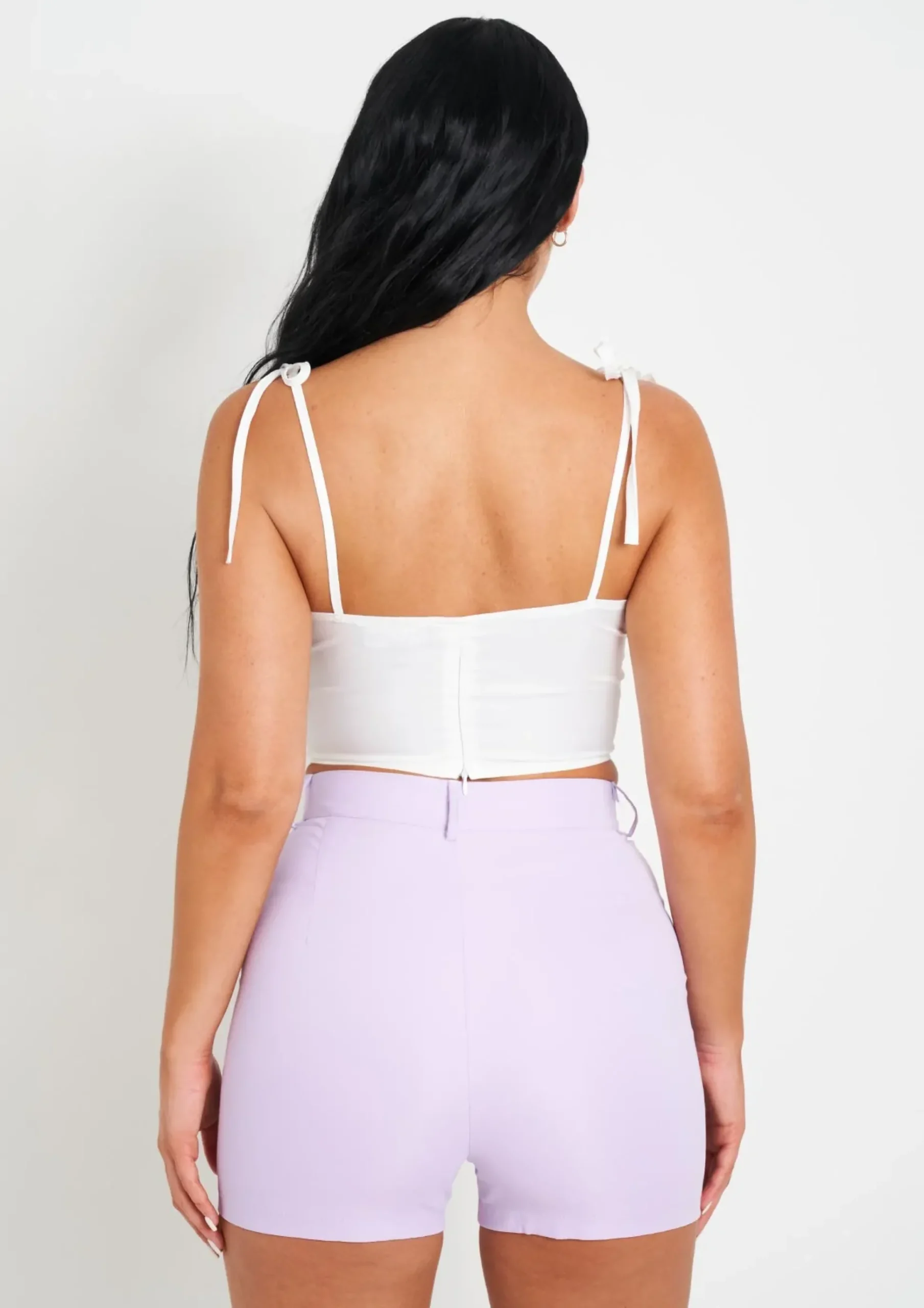 Meilani White Woven Tie Strap Crop Top^Missy Empire Cheap