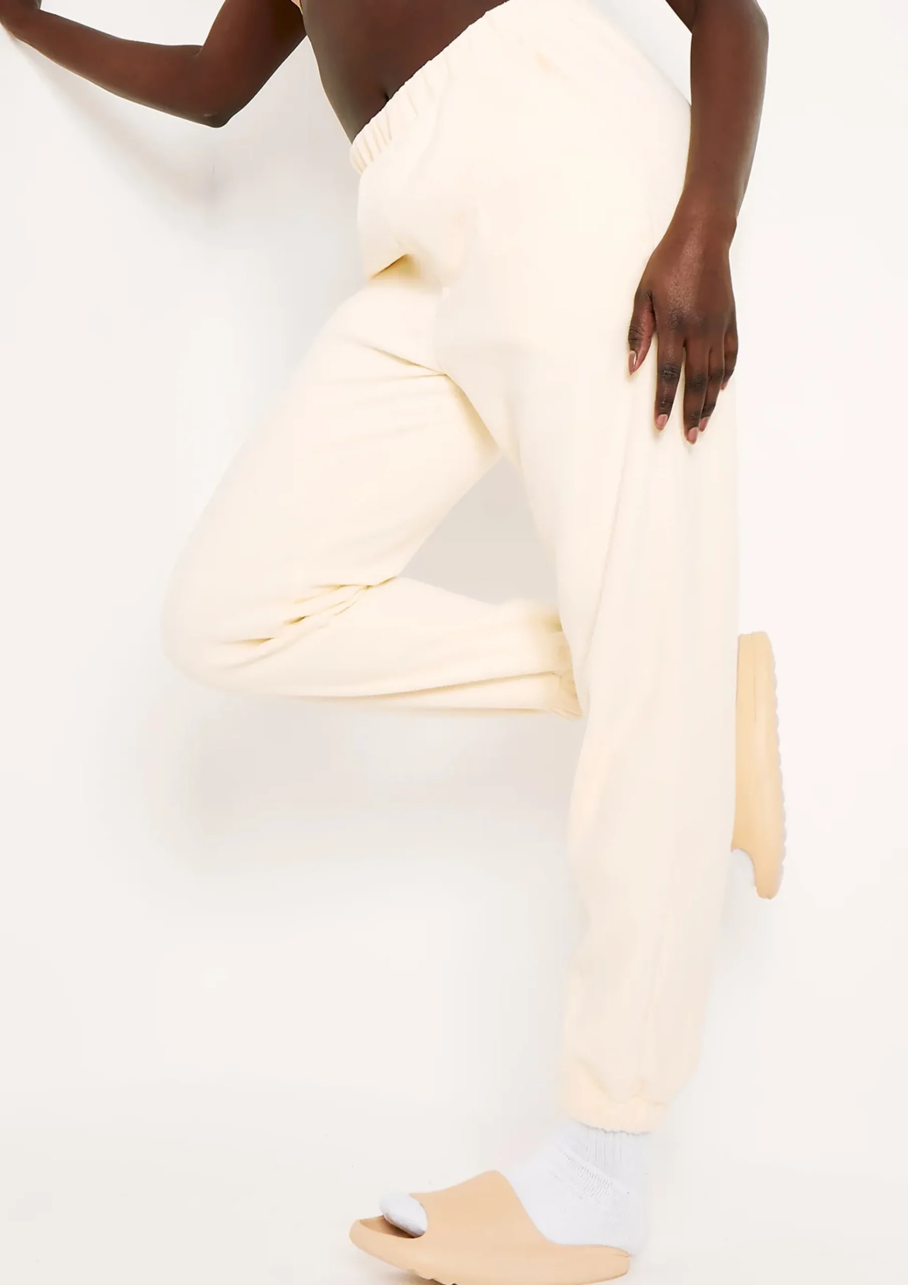 New Melina Cream Fleece Joggers Women Loungewear