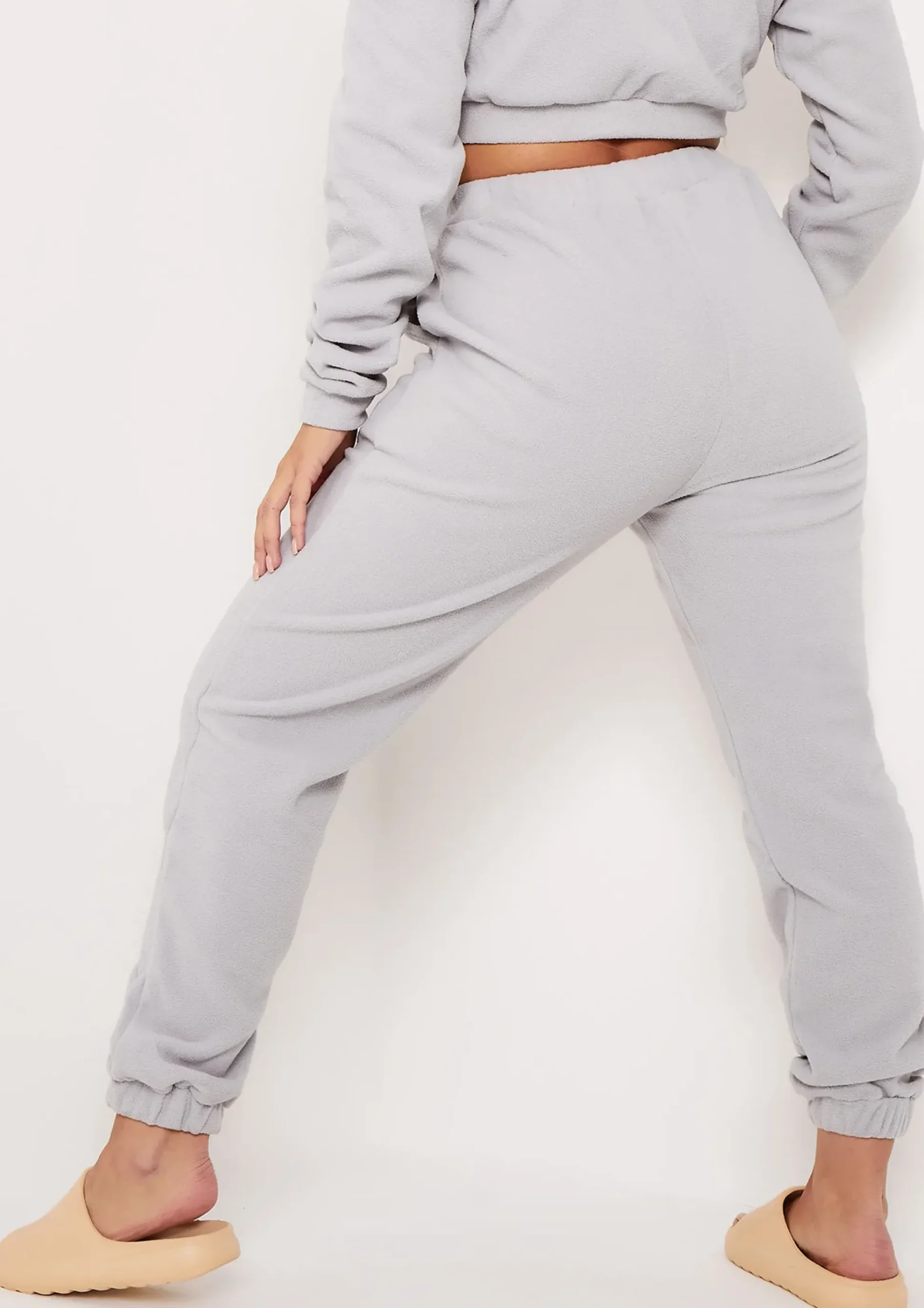 Melina Grey Fleece Joggers^Missy Empire Clearance