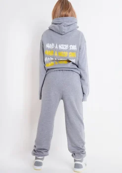 Flash Sale Mika Grey Smiley Face Hoodie Women Loungewear