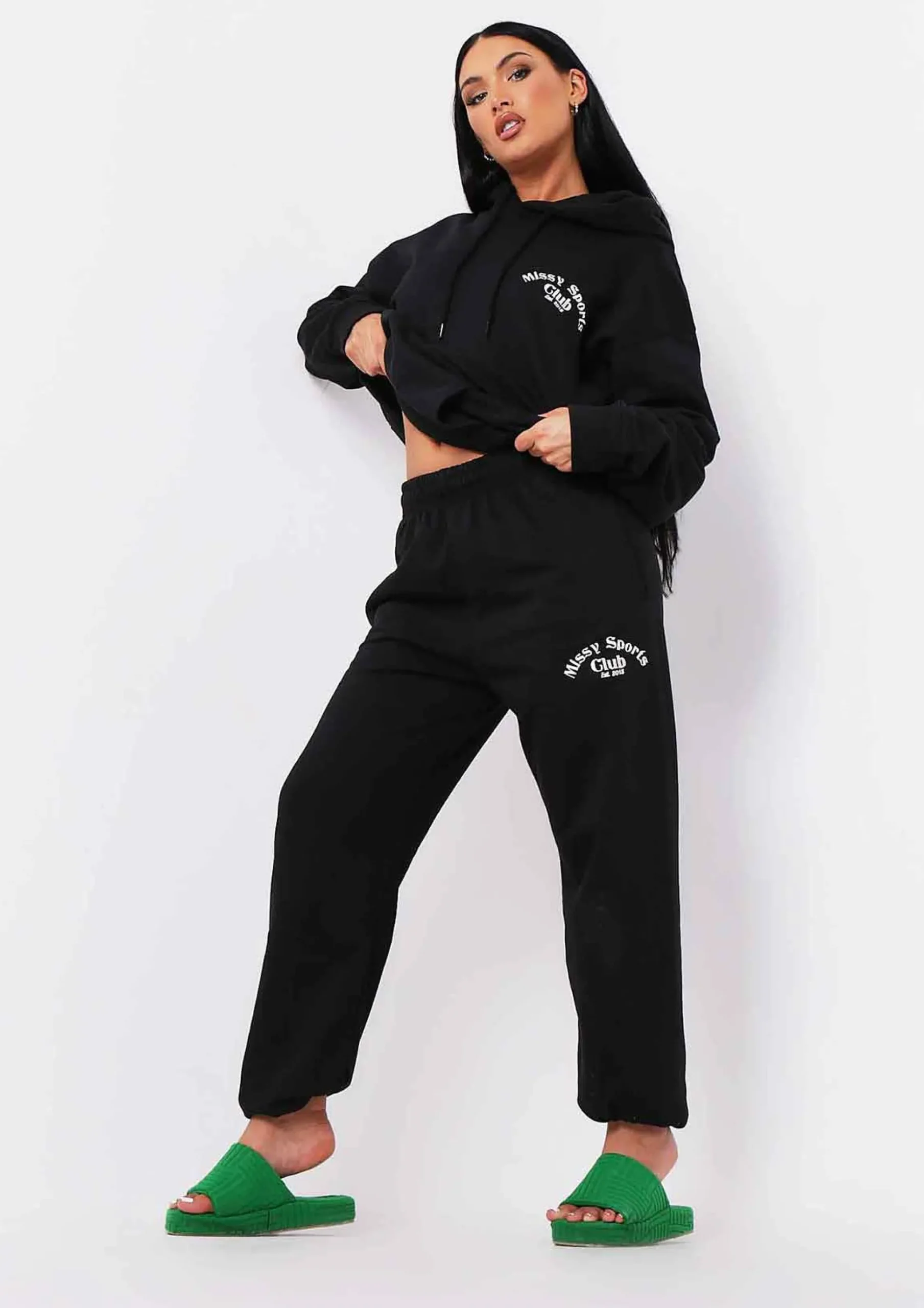 Shop Misha Black Missy Sports Club Oversized Hoodie Women Tracksuits