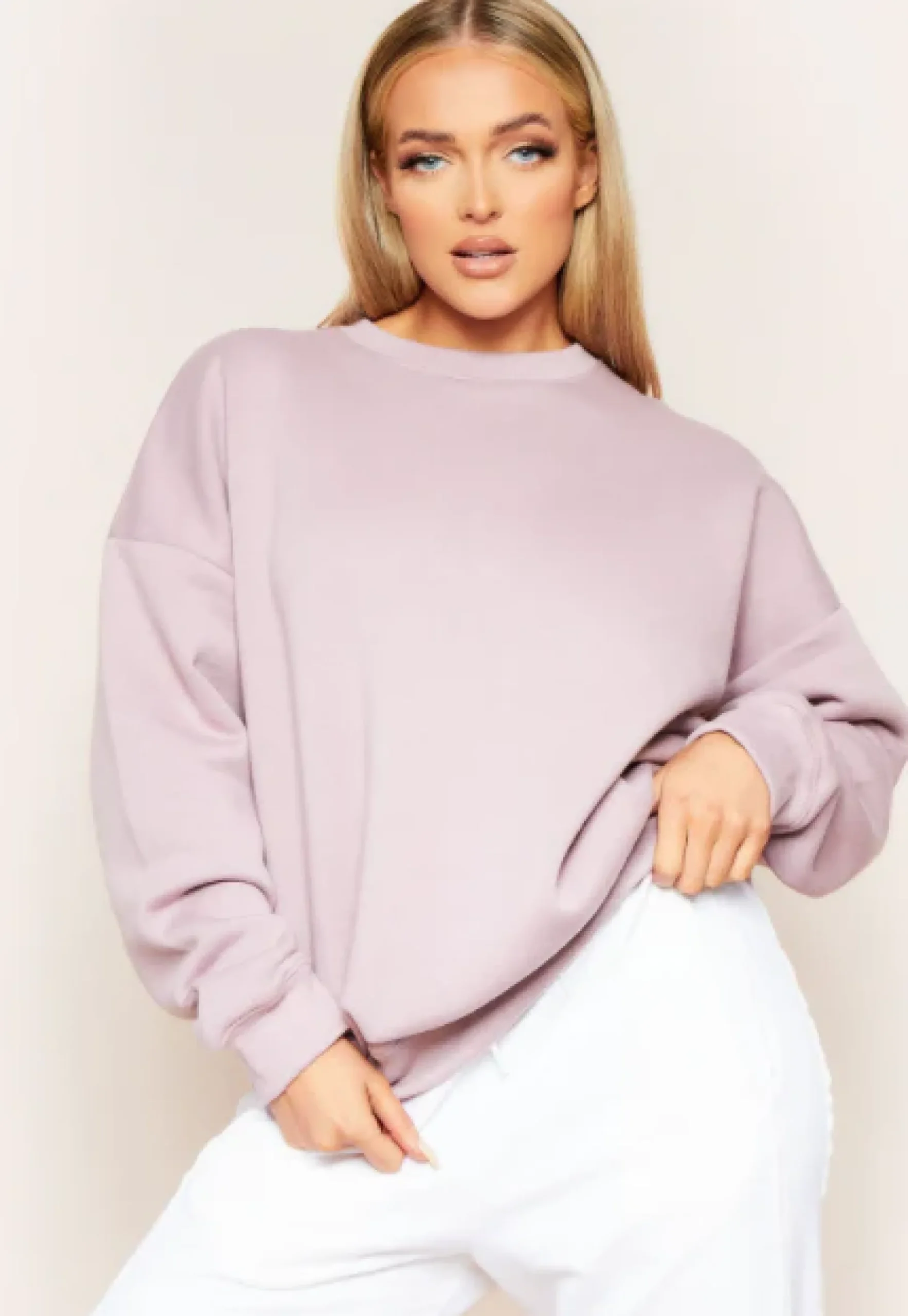Mona Mauve Washed Oversized Sweatshirt^Missy Empire Sale
