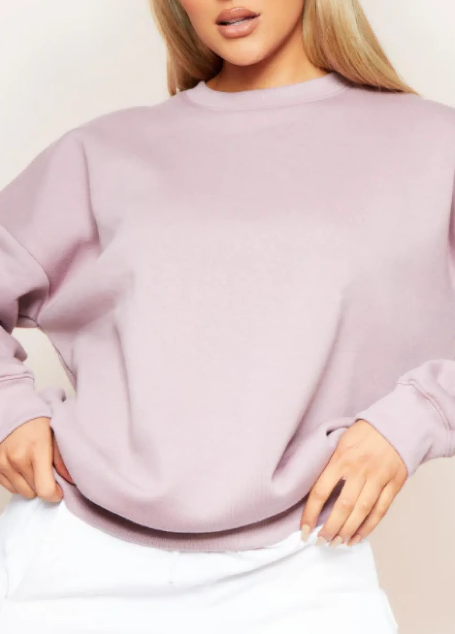 Mona Mauve Washed Oversized Sweatshirt^Missy Empire Sale