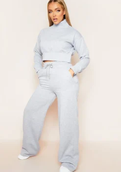 Monica Grey Thick High Neck Cropped Jumper^Missy Empire Shop