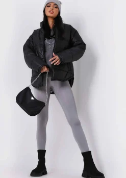 Nalia Black Oversized Puffa Coat^Missy Empire Store