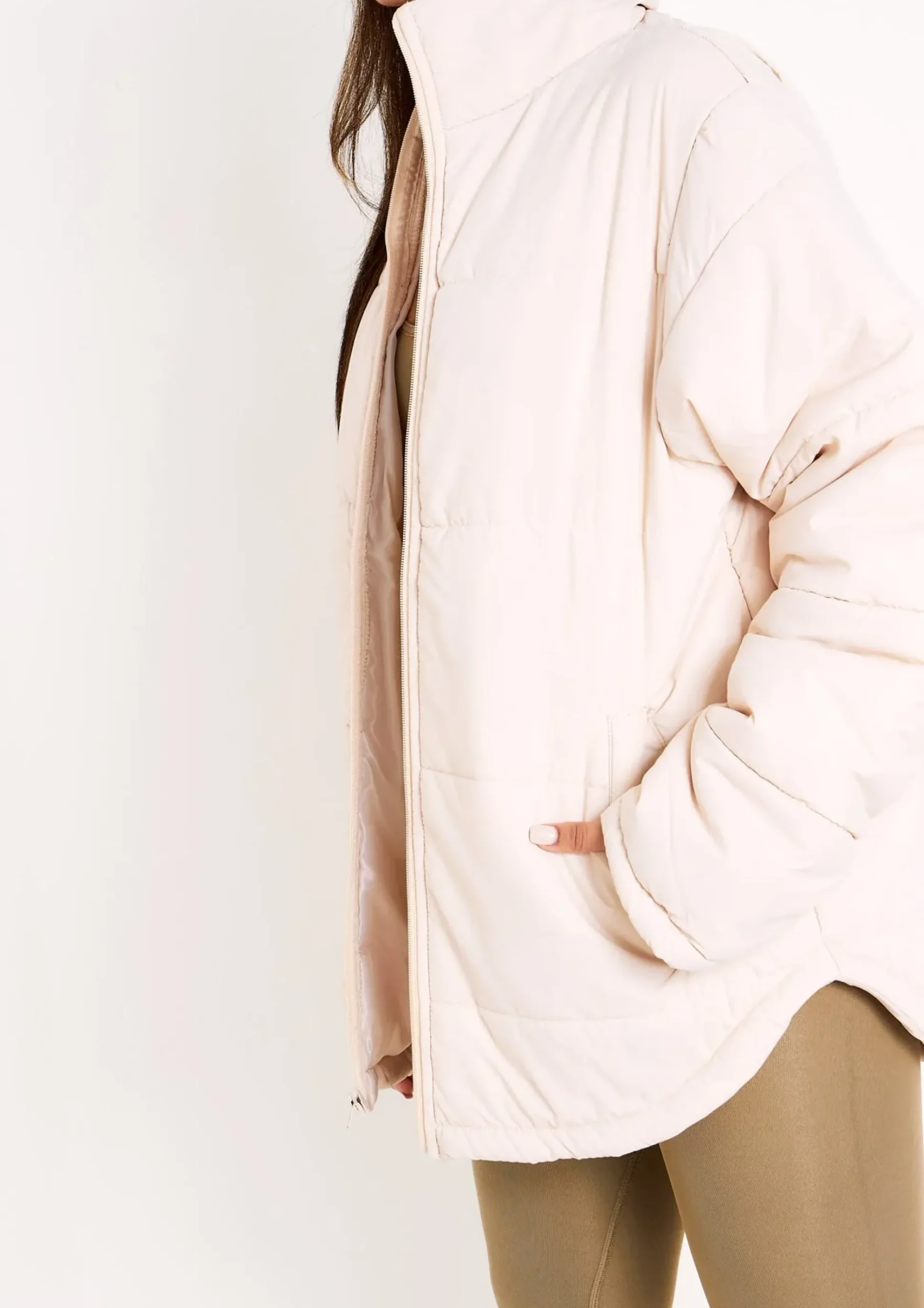Nalia Stone Oversized Puffa Coat^Missy Empire Cheap