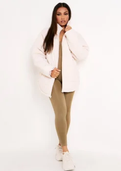 Nalia Stone Oversized Puffa Coat^Missy Empire Cheap