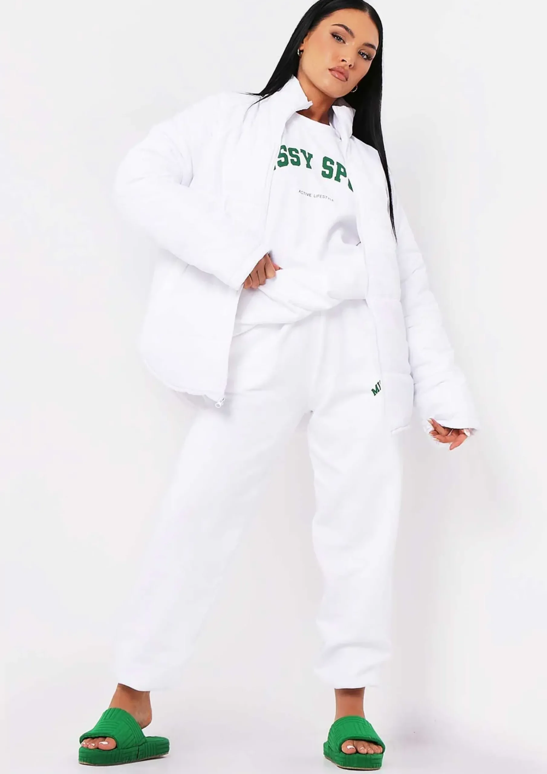 Nalia White Oversized Puffa Coat^Missy Empire Cheap