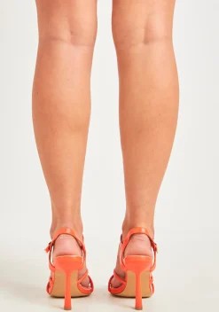 Shop Nara Orange Knot Detail Strappy Heels Women Sandals