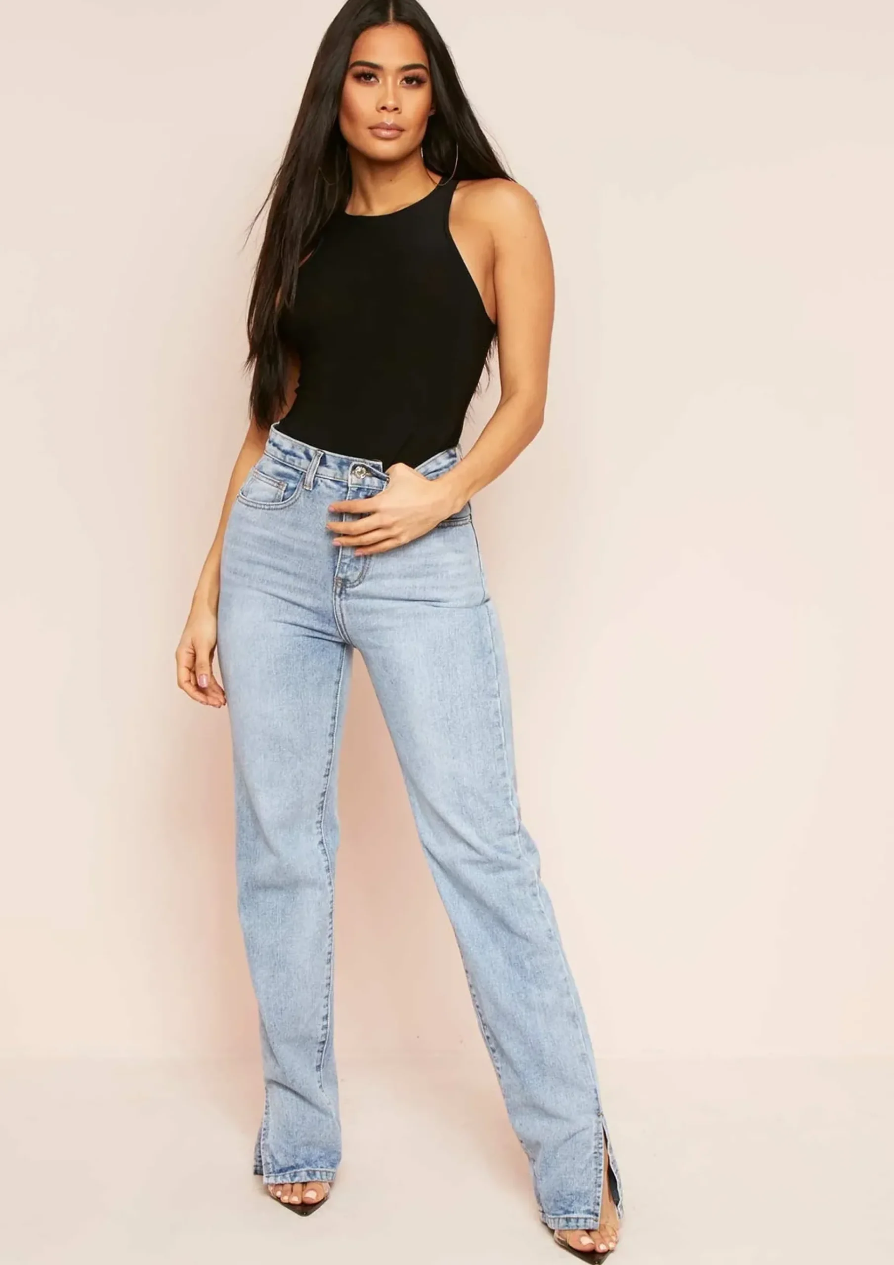 Naya Black Soft Racer Bodysuit^Missy Empire Online