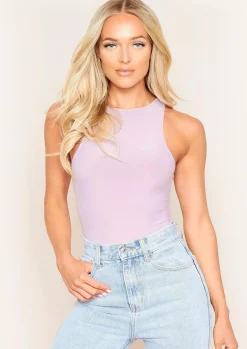 Naya Lilac Soft Racer Bodysuit^Missy Empire Cheap