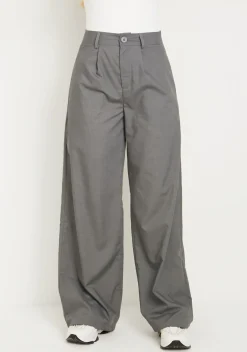Flash Sale Nicki Charcoal Tailored Slouchy Wide Leg Trouser Women Trousers