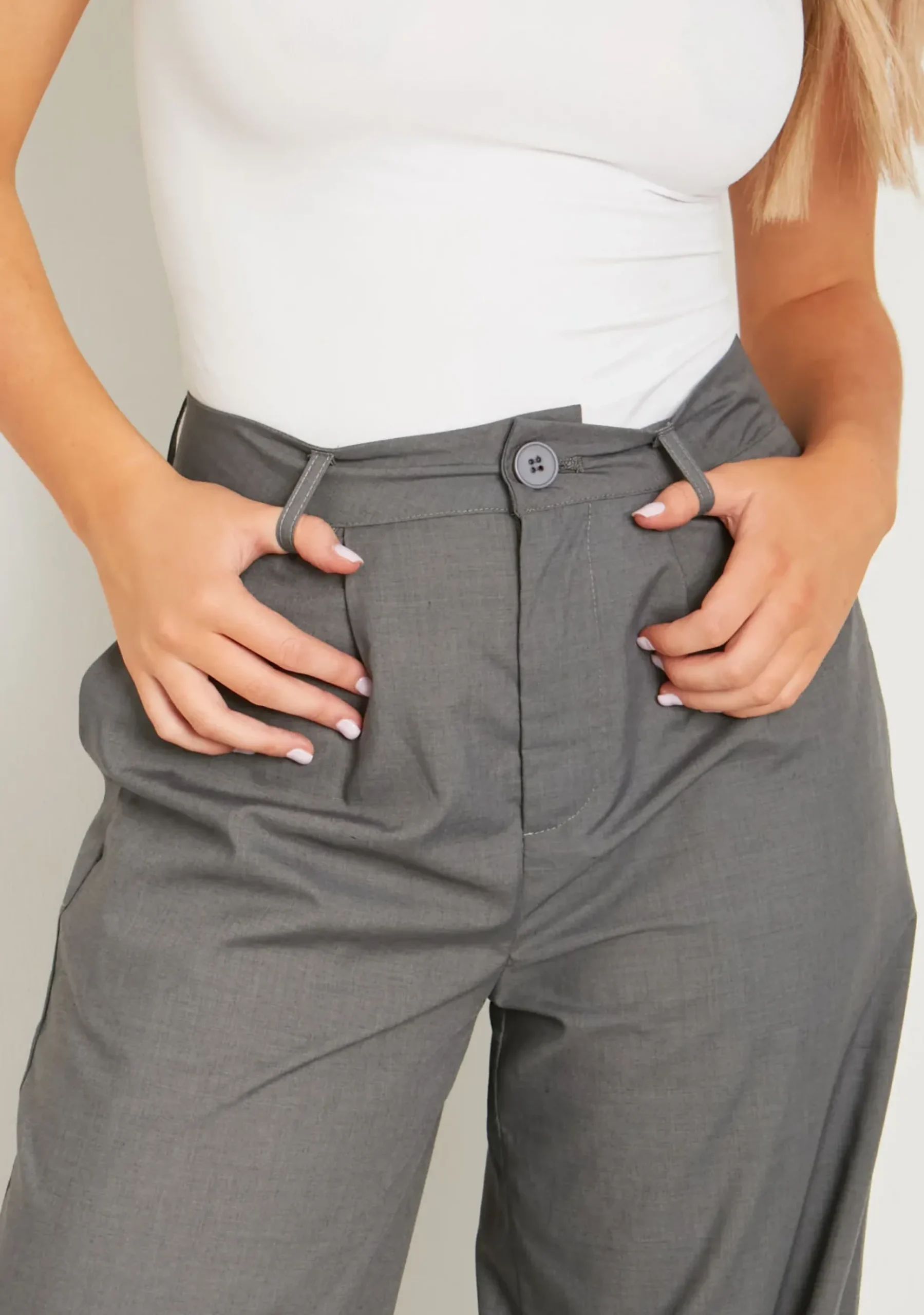 Flash Sale Nicki Charcoal Tailored Slouchy Wide Leg Trouser Women Trousers