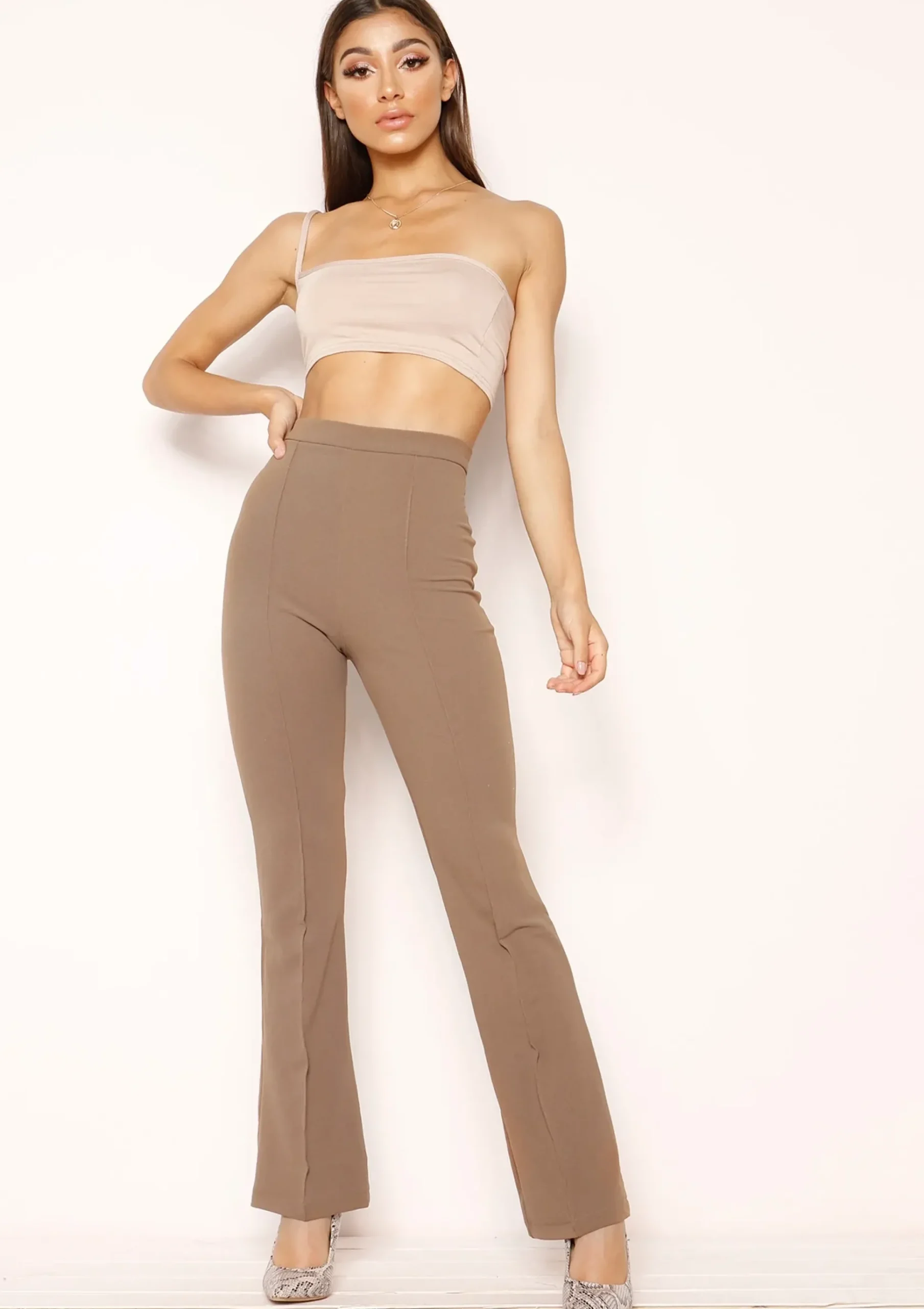 Cheap Nikita Brown High Waist Straight Leg Trousers Women Trousers