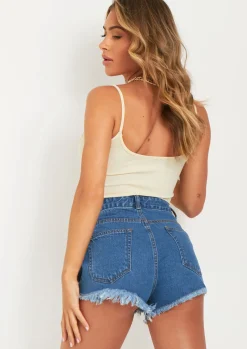 Outlet Nikki Ripped High Waisted Denim Shorts Women Shorts