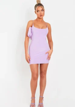 Online Nikki Lilac Slinky Double Thickness Mini Dress Women Dresses