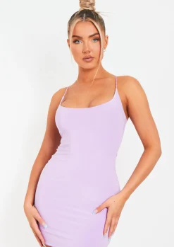 Online Nikki Lilac Slinky Double Thickness Mini Dress Women Dresses