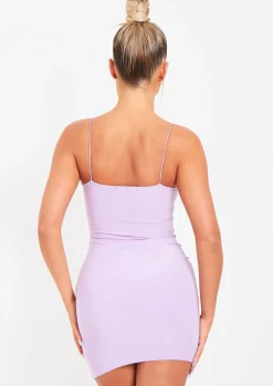 Online Nikki Lilac Slinky Double Thickness Mini Dress Women Dresses