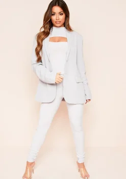 Flash Sale Nova Light Grey Plain Ribbed Leggings Women Loungewear