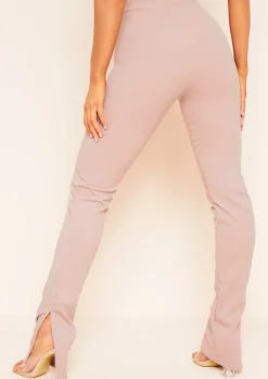Cheap Nova Mocha Split Side Trousers Women Trousers