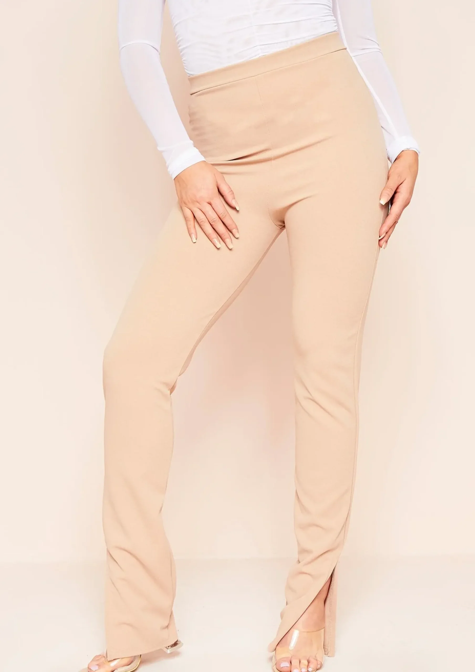 Online Nova Stone Split Side Trousers Women Trousers