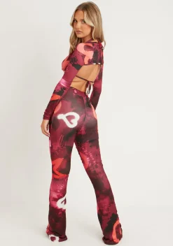 Store Odette Graffiti Print Flared Trousers Women Trousers