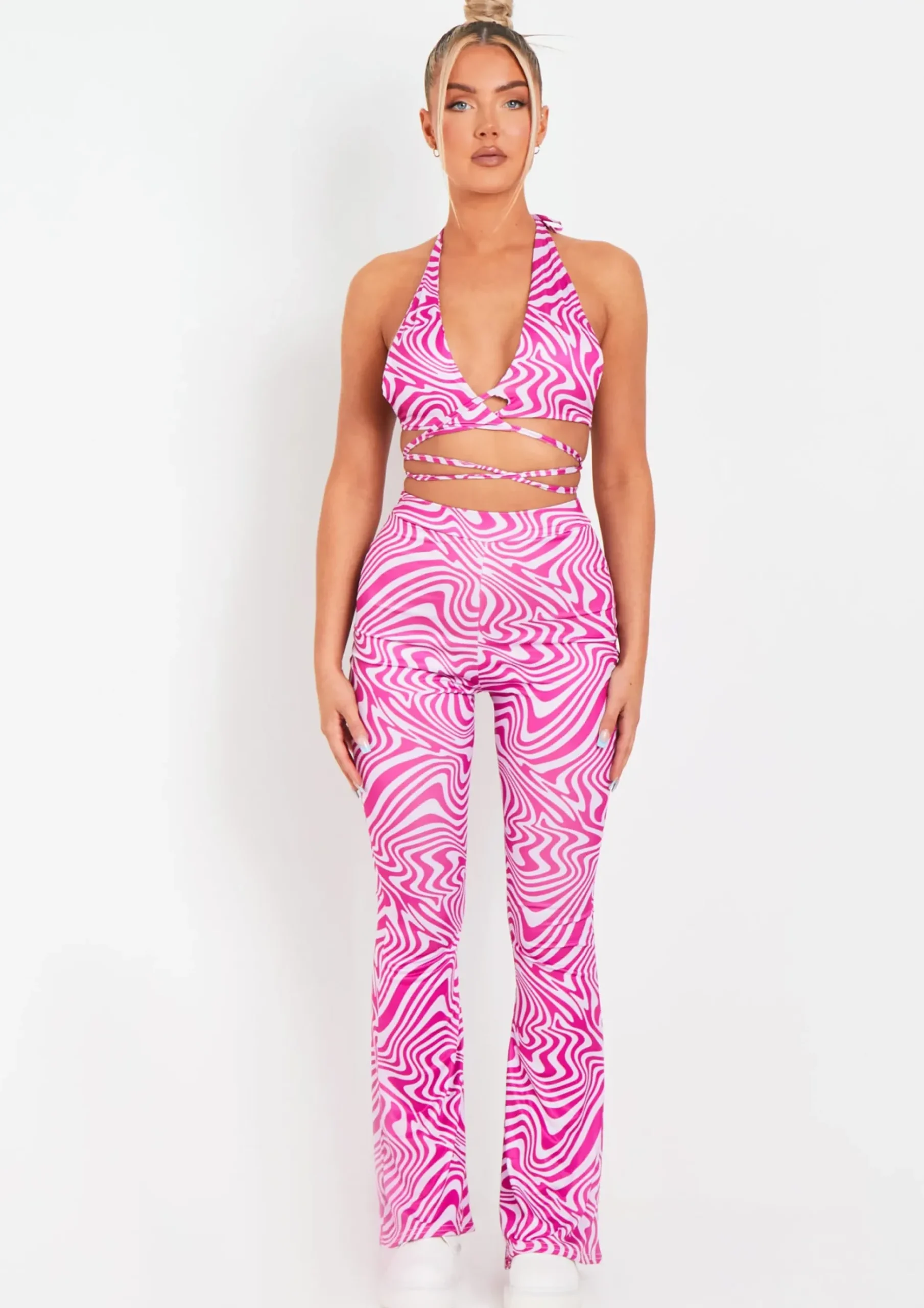 Best Odette Purple Swirl Print Flared Trousers Women Trousers