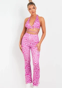 Best Odette Purple Swirl Print Flared Trousers Women Trousers