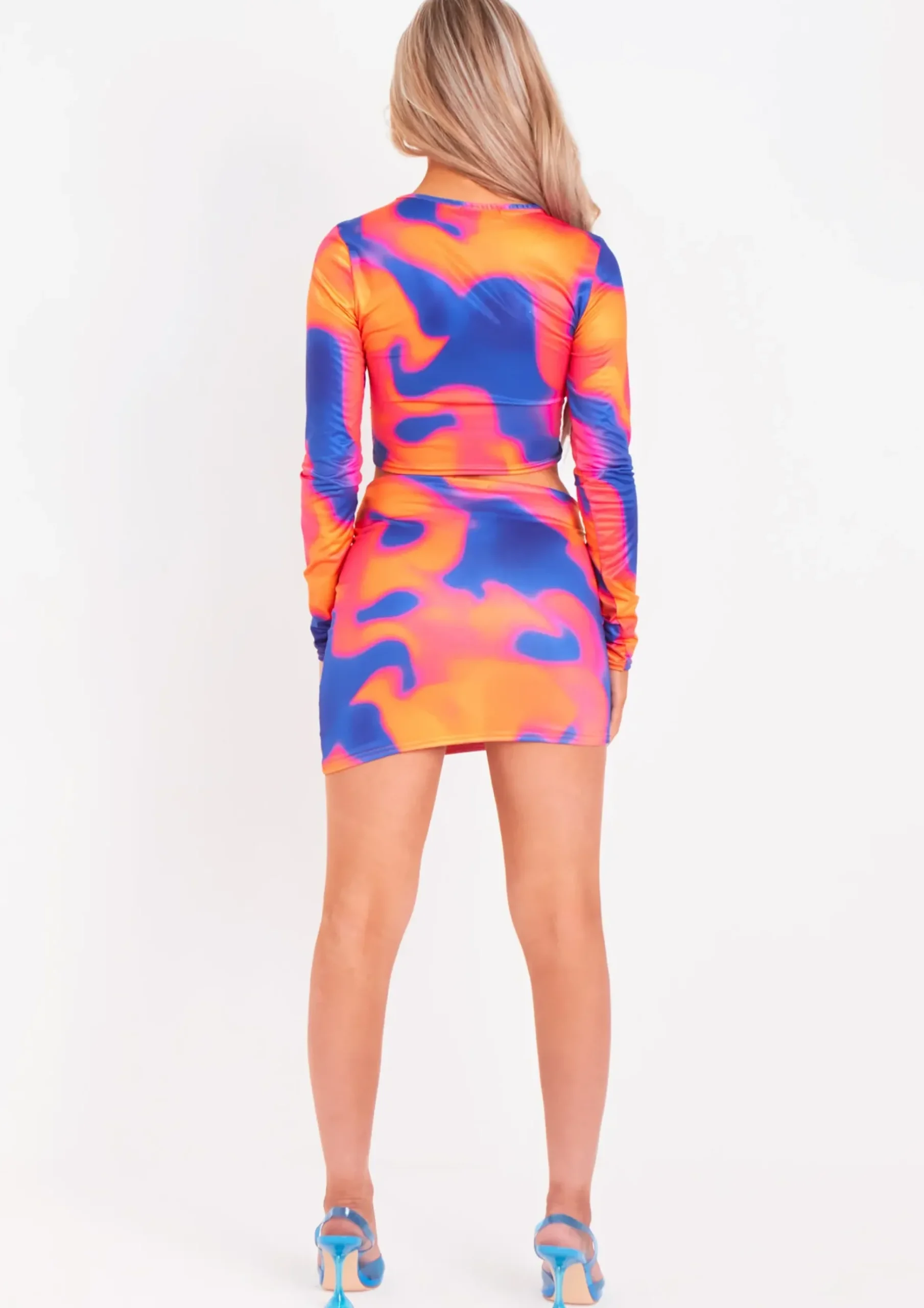 Penelope Orange Printed Ruched Mini Skirt^Missy Empire Cheap