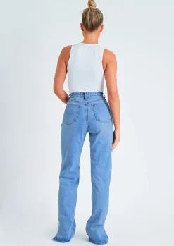 Perrie Denim Straight Leg Split Detail Jeans^Missy Empire Store