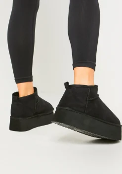 Outlet Phoebe Black Platform Ankle Boots Women Boots
