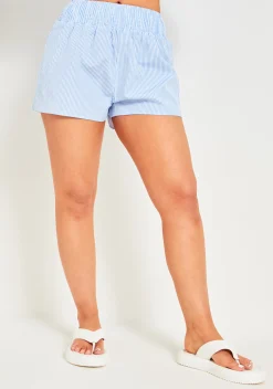 Online Polly Blue Pinstripe Shorts Women Shorts