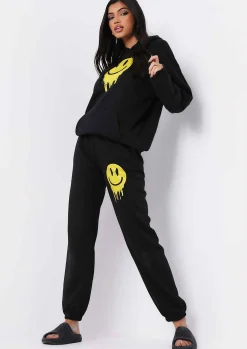 Rai Black Smiley Face Jogger^Missy Empire Cheap