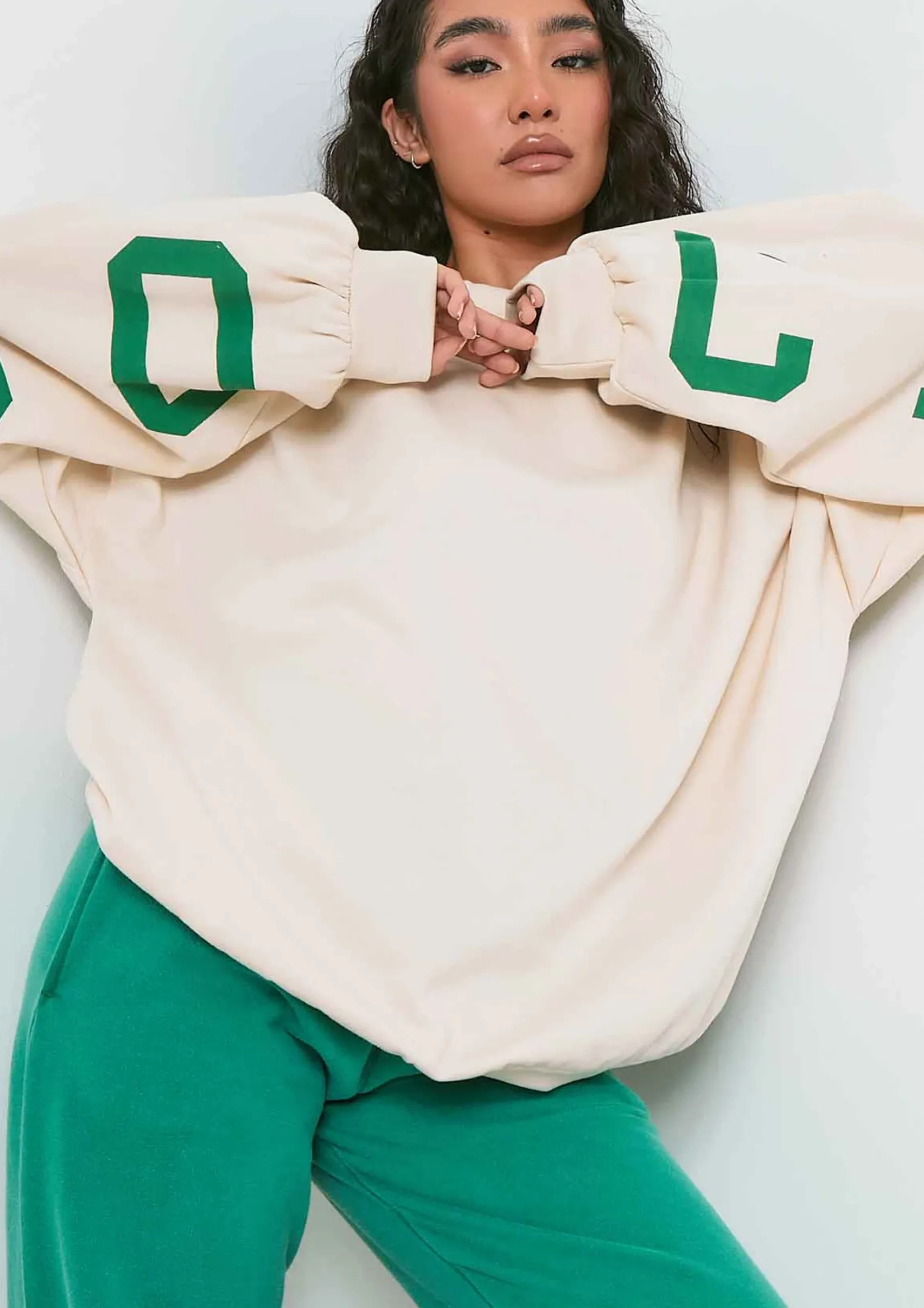 Shop Remi Cream Chicago Oversized Sweatshirt Women Loungewear