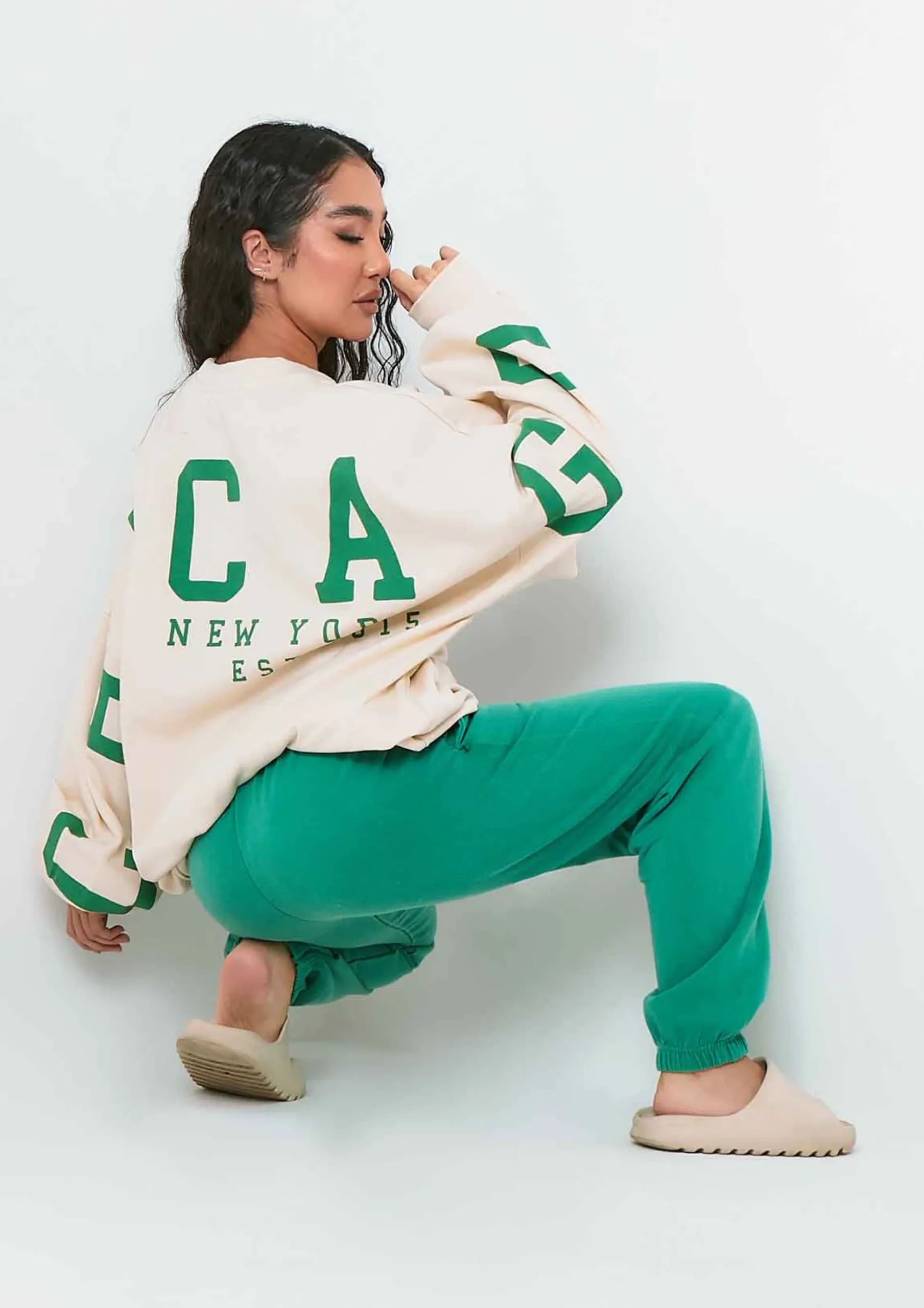 Shop Remi Cream Chicago Oversized Sweatshirt Women Loungewear