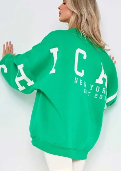 Best Sale Remi Green Chicago Oversized Sweatshirt Women Loungewear